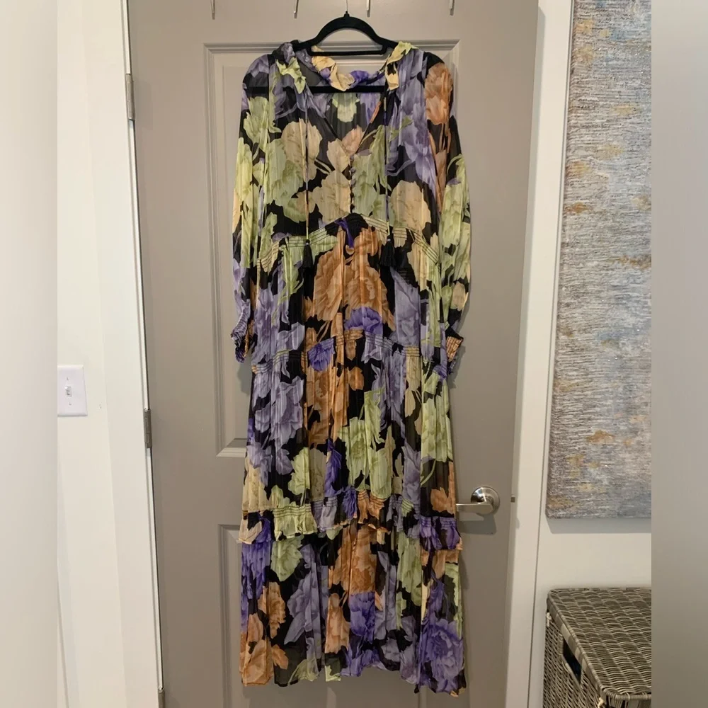 Anthropologie Marais Printed Chiffon Maxi Dress - Picture 2 of 3